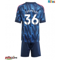 Camiseta Arsenal Martin Zubimendi #36 Visitante Equipación para niños 2025-26 manga corta (+ pantalones cortos)